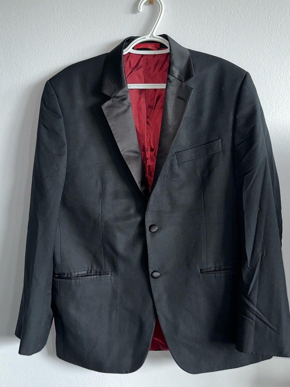 IZOD Black Tuxedo Jacket Satin Lapel Two Button Formal Blazer Men’s